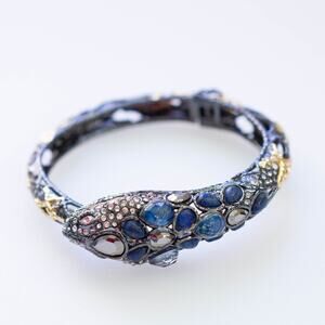 Alexis Bittar Jardin De Papillon Ruthenium Gold Snake Hinge Bracelet